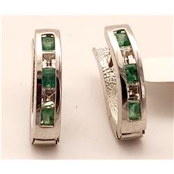 Jewelry - 1.26 Carat 14K Solid White Gold Inevitable You Emerald White Topaz Earrings
