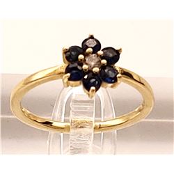 Jewelry - 14k Gold Diamond and Sapphire Ring