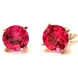 Jewelry - 3.1 Carat 14K Solid White Gold Small Victories Pink Topaz Earrings