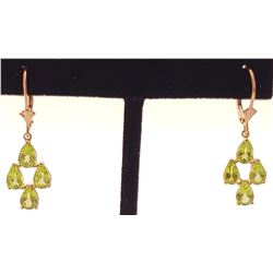 Jewelry - 4.5 Carat 14K Solid Rose Gold Peridot Spring Earrings