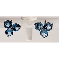 Jewelry - 1.5 Carat 14K Solid White Gold Coeurs De Papier Blue Topaz Earrings