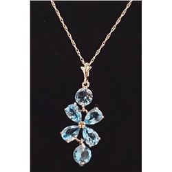 Jewelry - 3.15 Carat 14K Solid White Gold Dare To Dream Blue Topaz Necklace