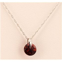 Jewelry - 1 Carat 14K Solid White Gold Don't Rush Love Garnet Necklace
