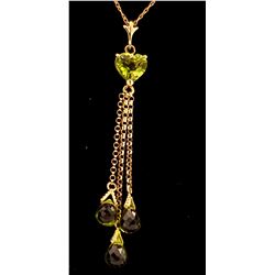 Jewelry - 4.75 Carat 14K Solid Yellow Gold Barocco Peridot Necklace