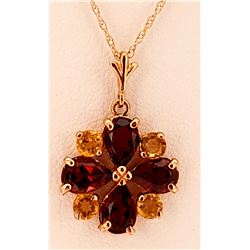 Jewelry - 2.43 Carat 14K Solid Rose Gold Dark Passion Garnet Citrine Necklace
