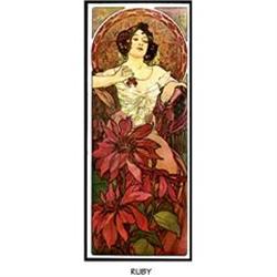 MUCHA ART NOUVEAU POSTER "RUBY" #1232149