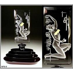 CZECH ART DECO PERFUME BOTTLE KNEELING NYMPH #1232188