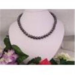 BLACK PEARL NECKLACE 8.0-9.0MM 14k CLASP  #1232196
