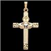Image 1 : 14k Gold CLADDAGH CROSS Pendant #1232209