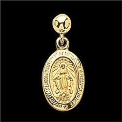 14k Gold Earrings MIRACULOUS MEDAL #1232210