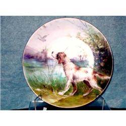 HAND PAINTED PLATE OF HUNTING DOG #1232332