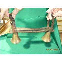 Antique Brass Sleigh Bells Set for Horse Hames #1232342