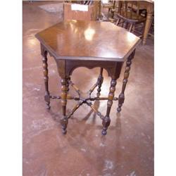 1930's Walnut 6-Sided Lamp Table #1232364