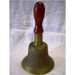  Large Old Brass School Teacher's Bell #1232368