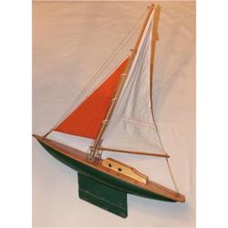 Small Vintage 18.5" Pond Sail Boat #1232656