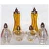 Image 1 : 3 PRS CRACKLE GLASS SALT PEPPER SHAKERS KANAWHA#1232664