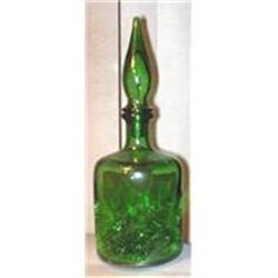 12? EMERALD COLOR GREEN BLENKO CRACKLE DECANTER#1232666
