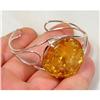 Image 1 : Lively Citrine Baltic Amber Cuff Bracelet #1232700
