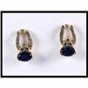 Image 1 : 14K Yellow Gold Diamond and Sapphire Earrings #1245411