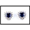 Image 1 : HEART SHAPE SAPPHIRE DIAMOND EARRINGS #1245431