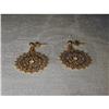 Image 1 : Estate 14K Filigree Popcorn Chandelier Earrings#1245893