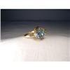 Image 1 : Estate 18K YG Gold Handmade Blue Topaz Ring #1245905