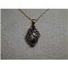Image 1 : Estate 14K YG Tanzanite Amethyst Pendant Slide #1245950