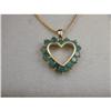 Image 1 : Lovely Estate 10K 14K YG Emerald Heart Pendant #1245966