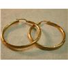 Image 1 : 14K YG Tube Diamond Cut Hoop Earrings Hoops #1245969
