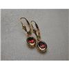 Image 1 : Rare Filigree 14K YG Gold Garnet Drop Earrings #1246035