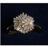 Image 1 : Estate Snowflake Diamond Ring Yellow Gold #1246426