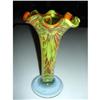 Image 1 : Fluted Handblown Spatter Glass Vase #1249411