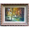 Image 1 : ORIG OIL PAINTING AUTUMN FOREST AND STREAM #1249519