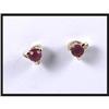Image 1 : 14K Yellow Gold Ruby and Diamond Earrings #1249643