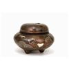 Image 1 : Japanese Bronze Silver Inlaid Incense Burner #1250309