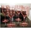 Image 1 : Pink Elegant Depression Glass Goblet Set (4) #1253828