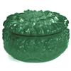 Image 1 : Czech Malachite Glass Chrysanthemum Powder Jar #1253863