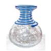 Image 1 : BLENKO 8318 CRYSTAL CRACKLE GLS VASE W BL TRIM #1254116