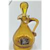 Image 1 : AMBER COLOR PILGRIM CRACKLE GLASS CRUET W STOPR#1254143