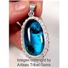 Image 1 : Blue Amber Designer Sterling Pendant~15 GRAMS #1254278