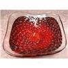 Image 1 : MURANO Red GLASS Compote with Silver MODERNE #1254417