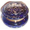 Image 1 : Hand Painted Cobalt Blue Lidded Jewelry Box #1254673