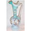 Image 1 : Hand Blown and Hand Painted Blue Glass Ewer #1254714