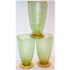 Image 1 : Three Bi-Colored Turkey Tracks Footed Goblets #1254773