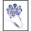 Image 1 : TANZANITE DIAMOND FLORAL RING #1254974