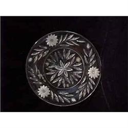 Gravic Cut Glass Plate - Carnation Spray #1268856