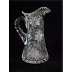 Beautiful Cut Glass Water Pitcher #1268859