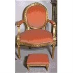 Louis XVI Chair and Ottoman #1268860