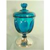 Image 1 : Blue Glass Covered Compote #1268868