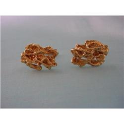 14 Kt Gold Nugget Style Cuff Links #1268893